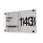 Naambord Model 3 RVS - Plexiglas