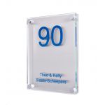 Naambord Model 13 RVS - Plexiglas