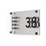 Naambord Model 6 RVS - Plexiglas